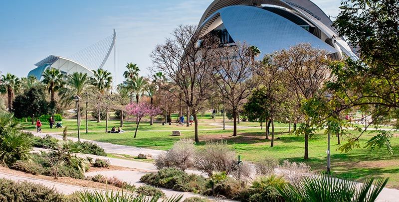 Panorámica del jardín del turia