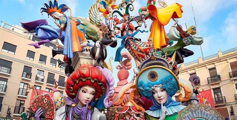 Panorámica de las fallas de valencia